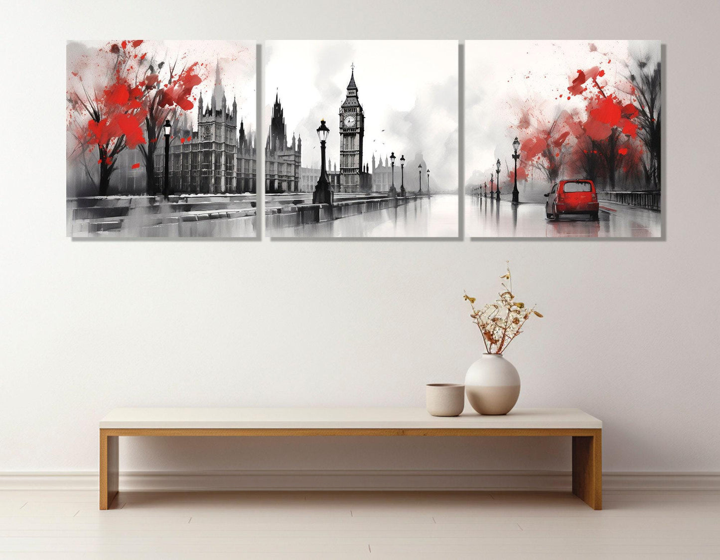 London Canvas Print - Modern Wall Art | Large Abstract City Painting, Ready to Hang