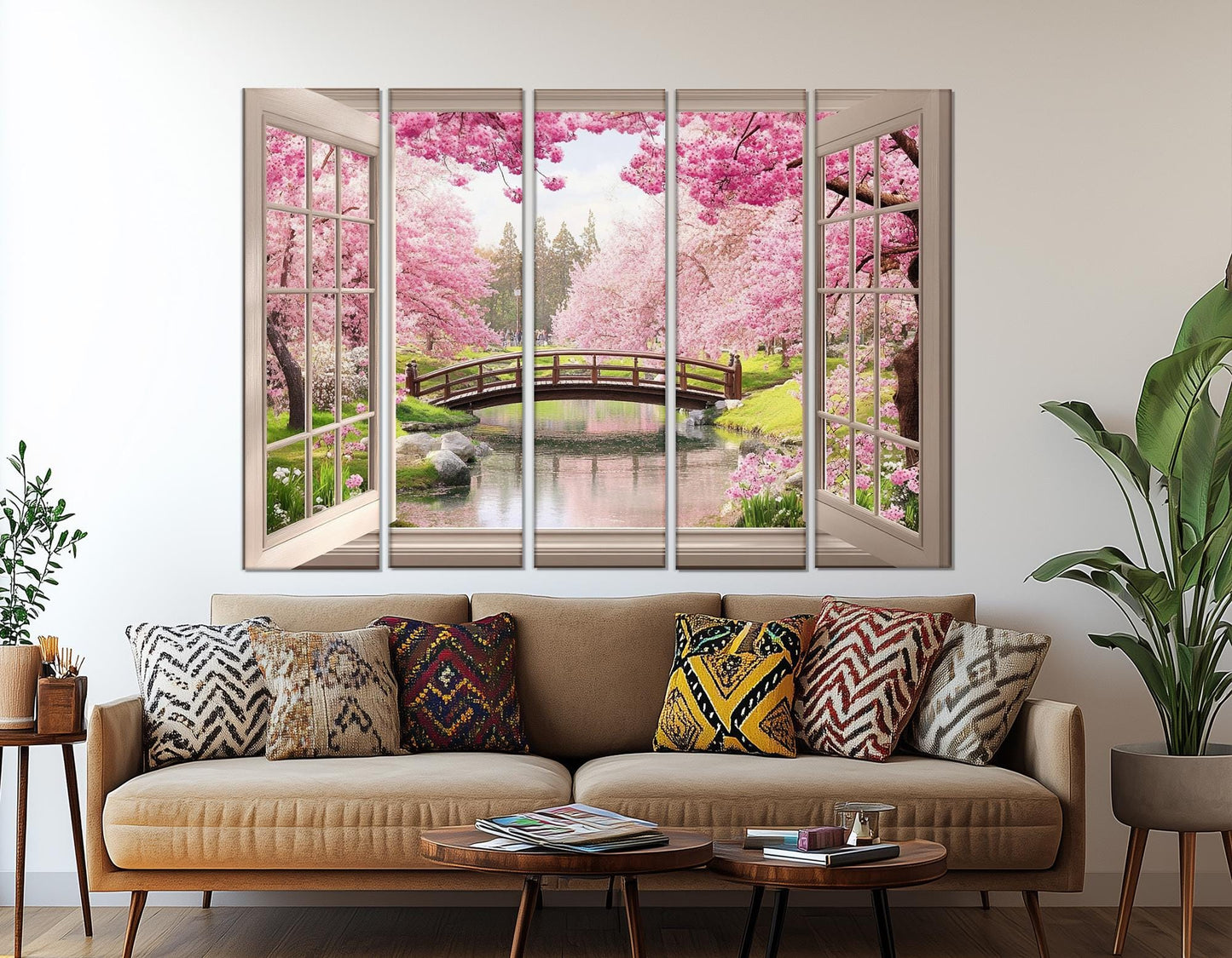 Cherry Blossom Canvas Print – Japanese Landscape Art | Framed & Ready to Hang