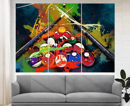 Billiards Canvas Art – High Quality Durable Gallery Wrapped Canvas Print For Game Room Decor