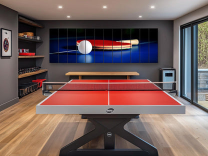 Table Tennis Wall Art – Natural Wood Print with Unique Wood Grain & UV Colors