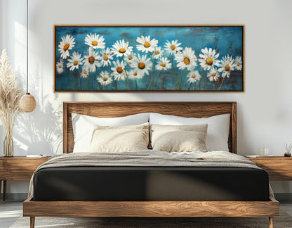 Daisy Canvas Print – White Daisy Painting Floral Wall Art | Ready to Hang