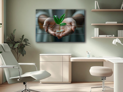 Pharmacy Wall Art – Abstract Medicine Art Printed on Natural Wood Decor
