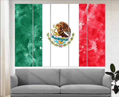 Mexico Flag Canvas Print - Framed Ready to Hang | Vibrant Mexican Wall Art