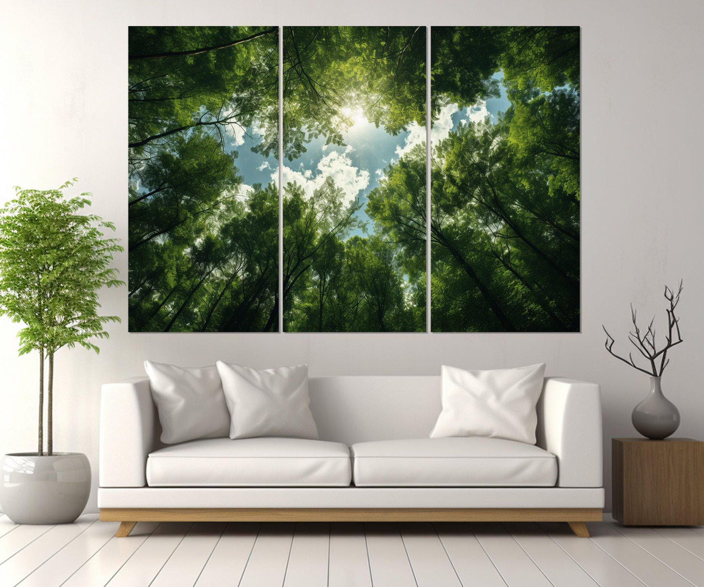 Forest Canvas Print – Nature Wall Art | Framed Green Trees, Ready to Hang