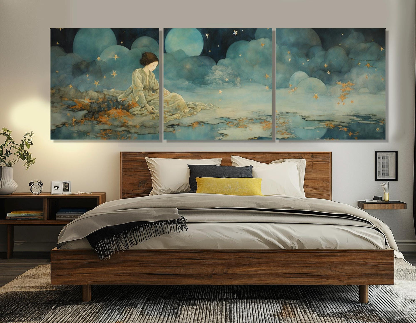 Abstract Dreaming Wall Art - Fairytale Dreamer Painting Canvas Print, Ready to Hang