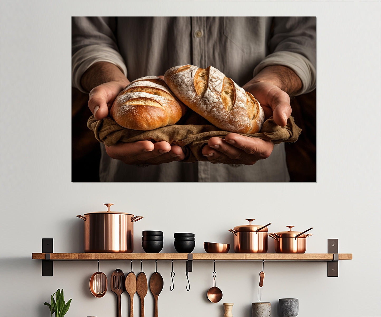 Bread Canvas Print – Bakery Wall Art | Framed Canvas Print Ready to Hang