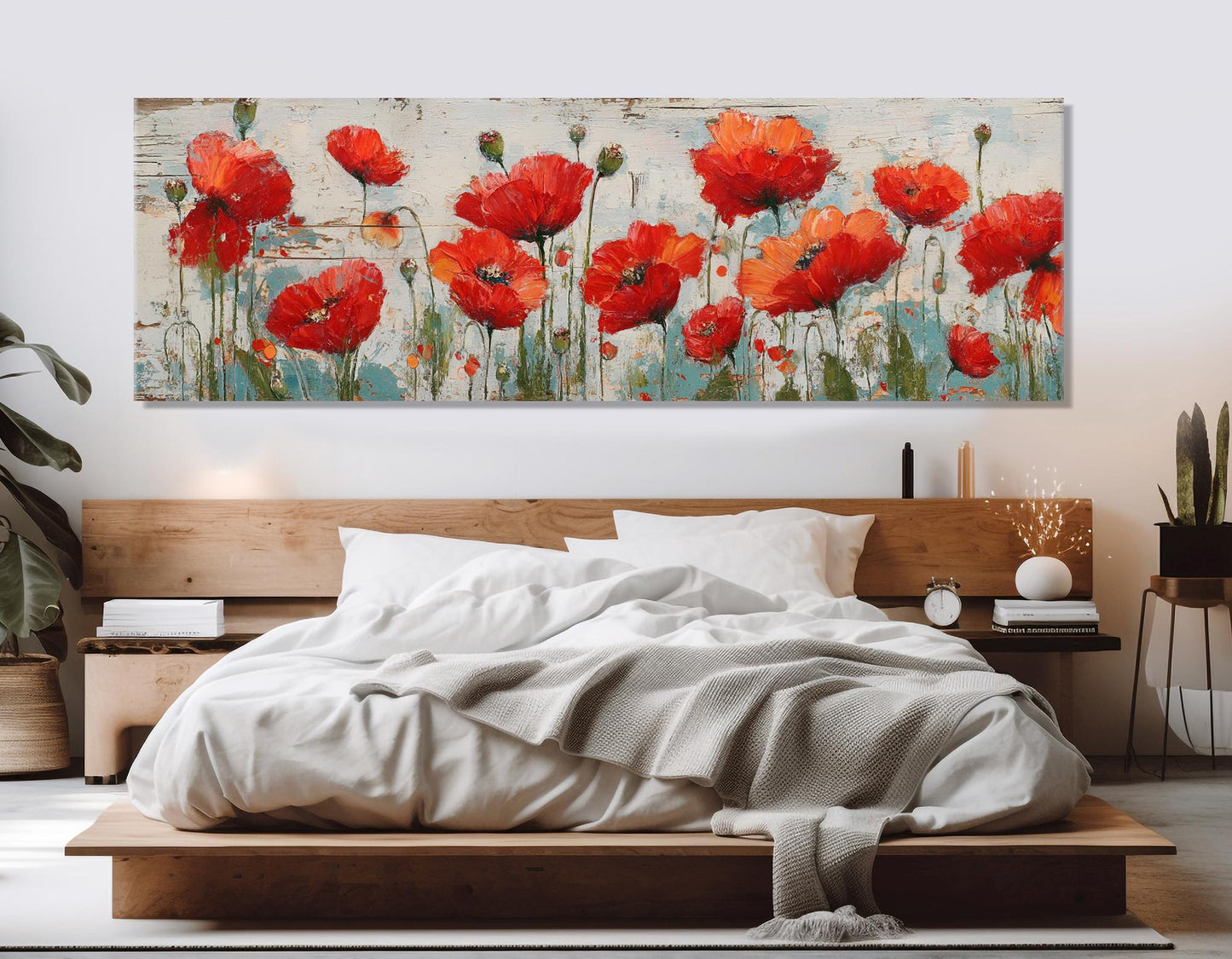 Poppies Canvas Print – Abstract Floral Wall Art | Framed & Ready to Hang