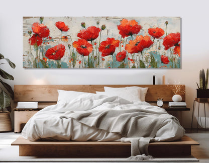 Poppies Canvas Print – Abstract Floral Wall Art | Framed & Ready to Hang