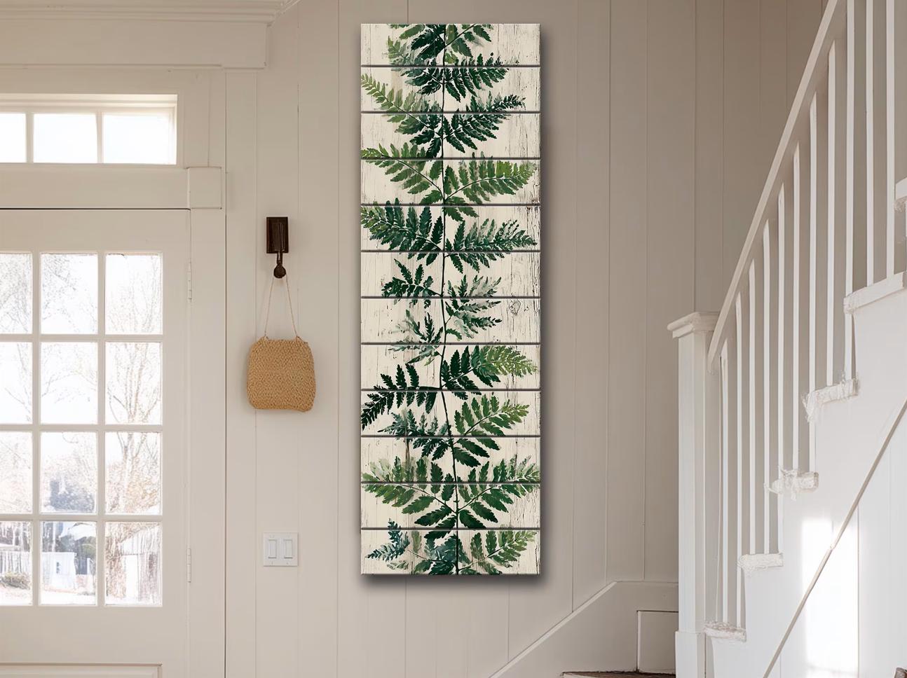 Wood Wall Art - Fern Leaf Botanical Art Printed on Wood – Rustic Nature Wall Decor – Greenery Painting Print for Your Home