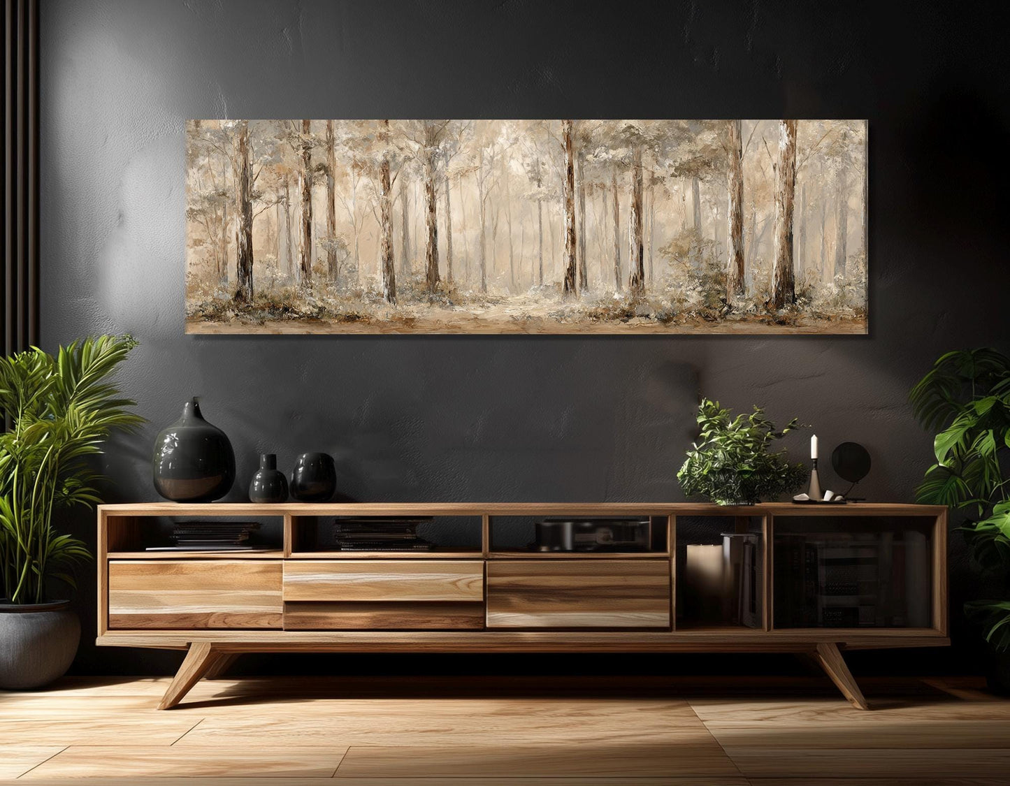 Forest Canvas Print – Abstract Beige Wall Art | Gallery Wrapped, Ready to Hang