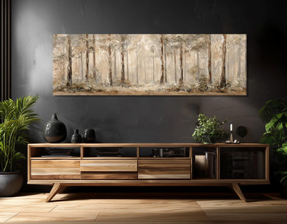 Forest Canvas Print – Abstract Beige Wall Art | Gallery Wrapped, Ready to Hang
