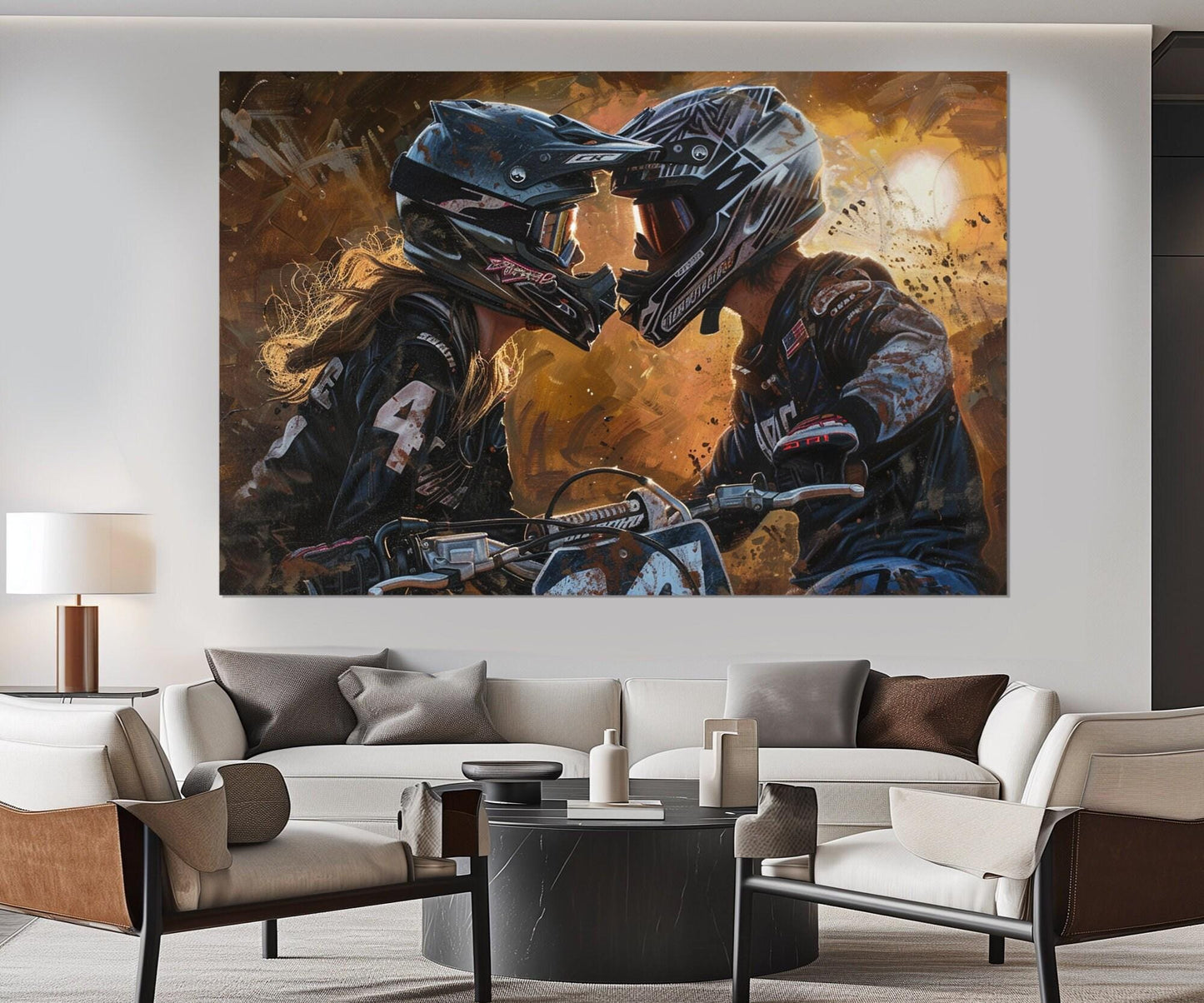 Motocross Canvas Art – Framed Dirt Bike Wall Art | Ready to Hang, High Quality Cotton Canvas