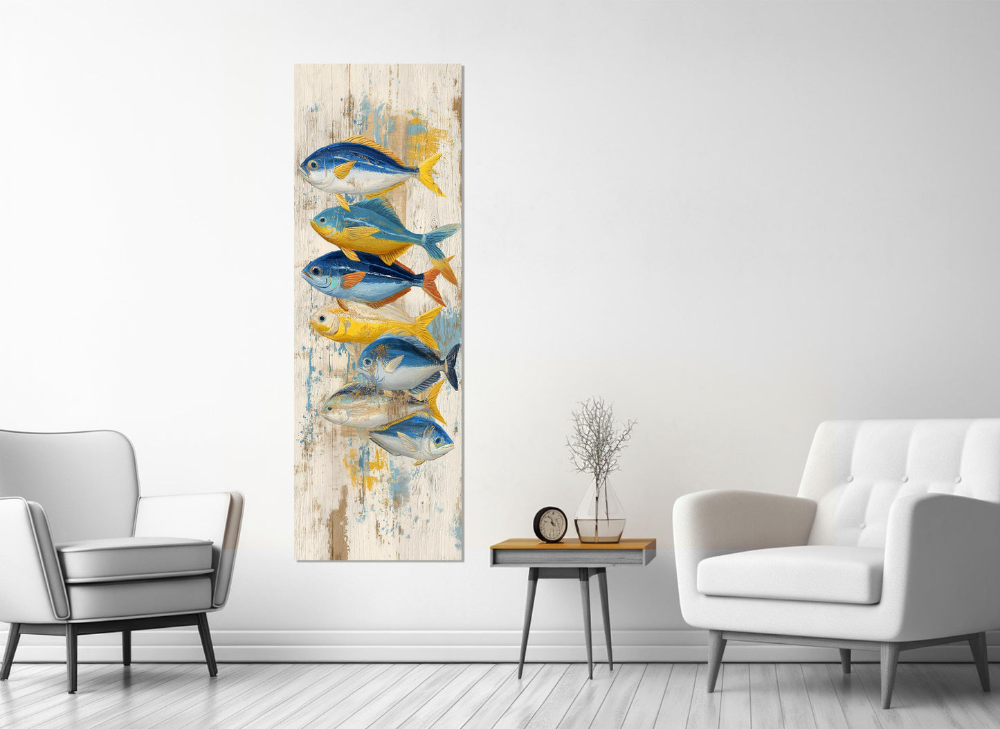 Fish Canvas Print - Colorful Nautical Wall Art | Rustic Coastal Decor, Ready to Hang