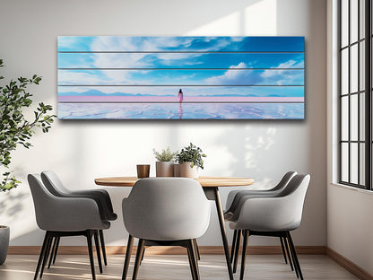 Salar de Uyuni Wood Art – Bolivia Wall Decor | Large Rustic Wood Wall Art