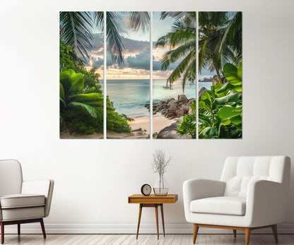 Tropical Canvas Print, Palm Trees Print, Tropical Wall Decor, Palms Painting, Tropical Wall Art, Green Wall Decor, Framed and Ready to Hang