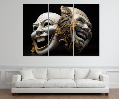 Theater Masks Canvas Print - Framed Canvas Art | Ready to Hang Wall Decor