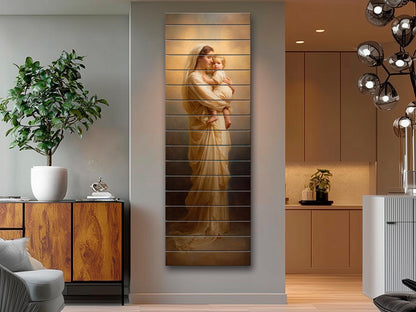 Mother and Child Wall Art – Renaissance Sacred Wood Print on Linden