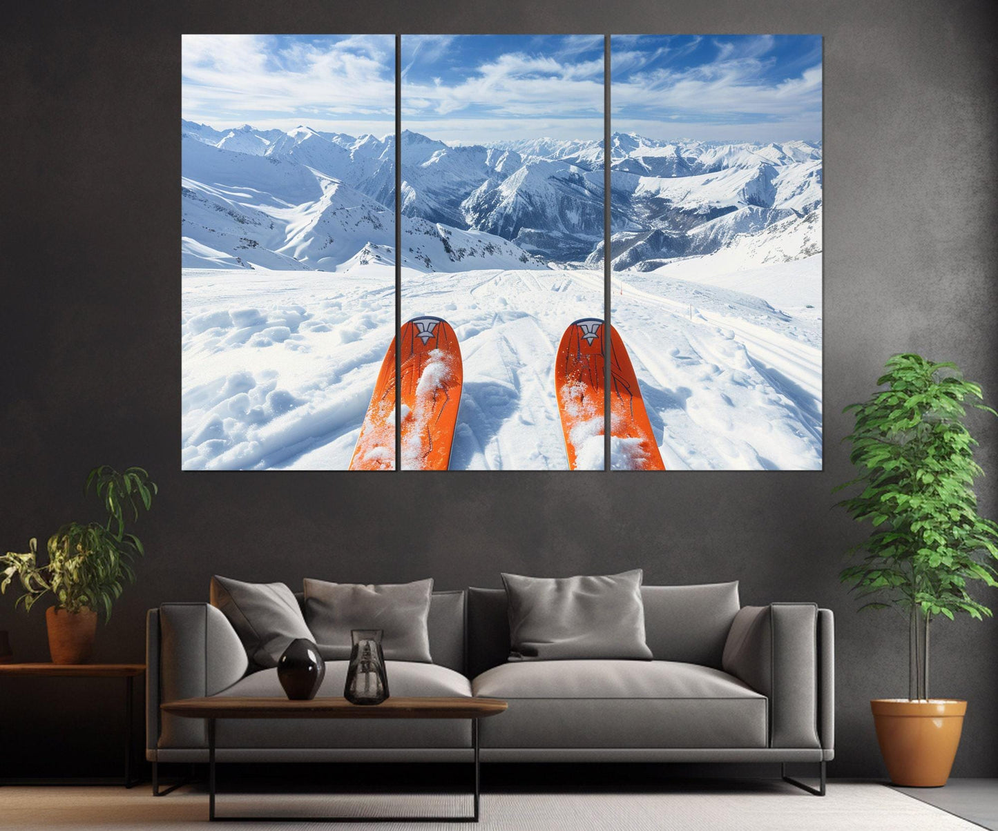 Skiing Wall Art - POV Ski Riding Canvas Print | Framed Ski Instructor Gift