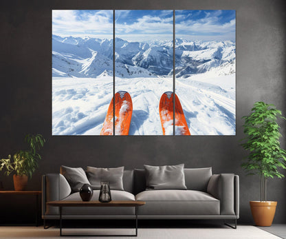 Skiing Wall Art - POV Ski Riding Canvas Print | Framed Ski Instructor Gift
