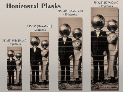 Vintage Wood Print – Black White Art Surreal Photo Print on Wood Planks