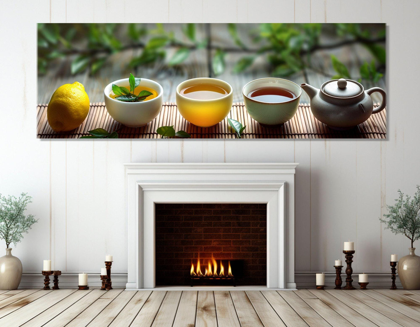Large Tea Canvas Print, Kitchen Wall Art, Tea Ceremony Painting, Kitchen Wall Decor, Tea Wall Art, Tea Lover Gift, Framed and Ready to Hang