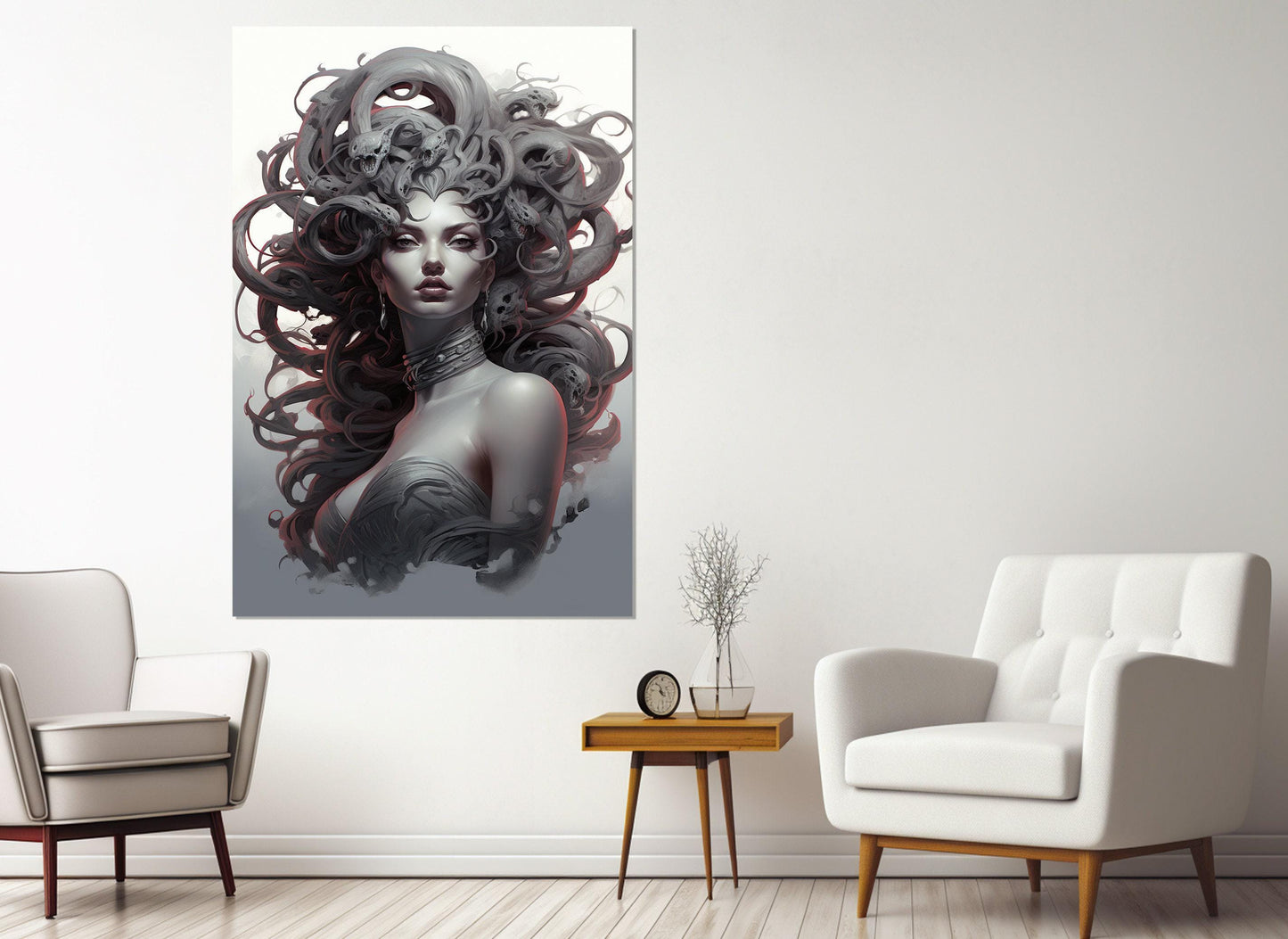 Medusa Gorgon Canvas Print – Greek Mythology Art | Framed Floating Frame Canvas