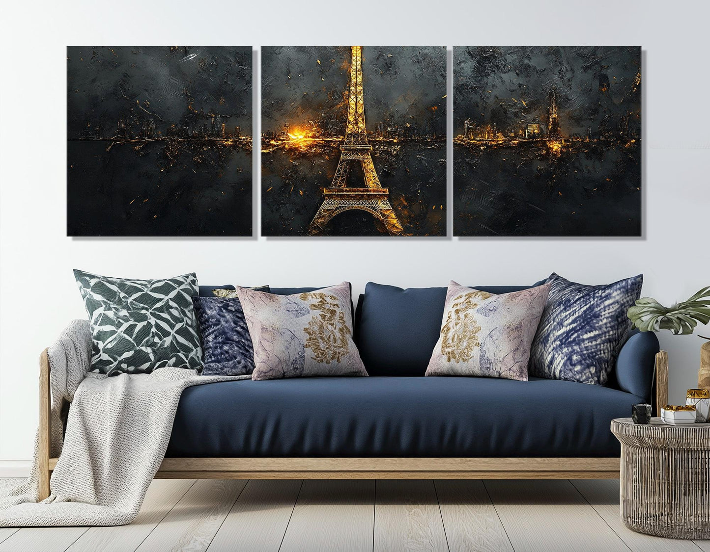 Eiffel Tower Canvas Print – Abstract Paris Wall Art | Framed, Ready to Hang