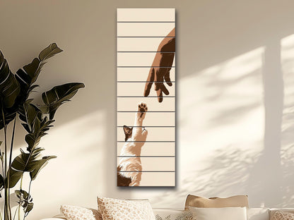 Vintage Kitten Wall Art – Rustic Wood Wall Decor with Cozy Cat Print