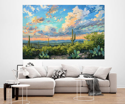 Arizona Desert Canvas Print - Watercolor Art | Framed Wall Art Ready to Hang