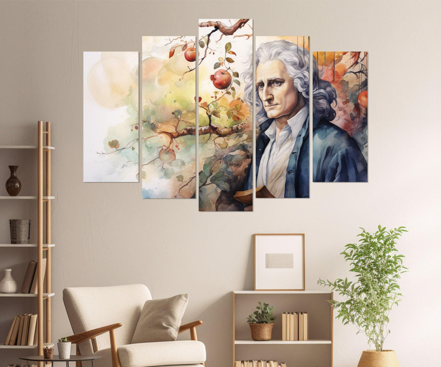 Isaac Newton Canvas Print – Physics Wall Art | Framed Cotton Gallery Wrapped Art