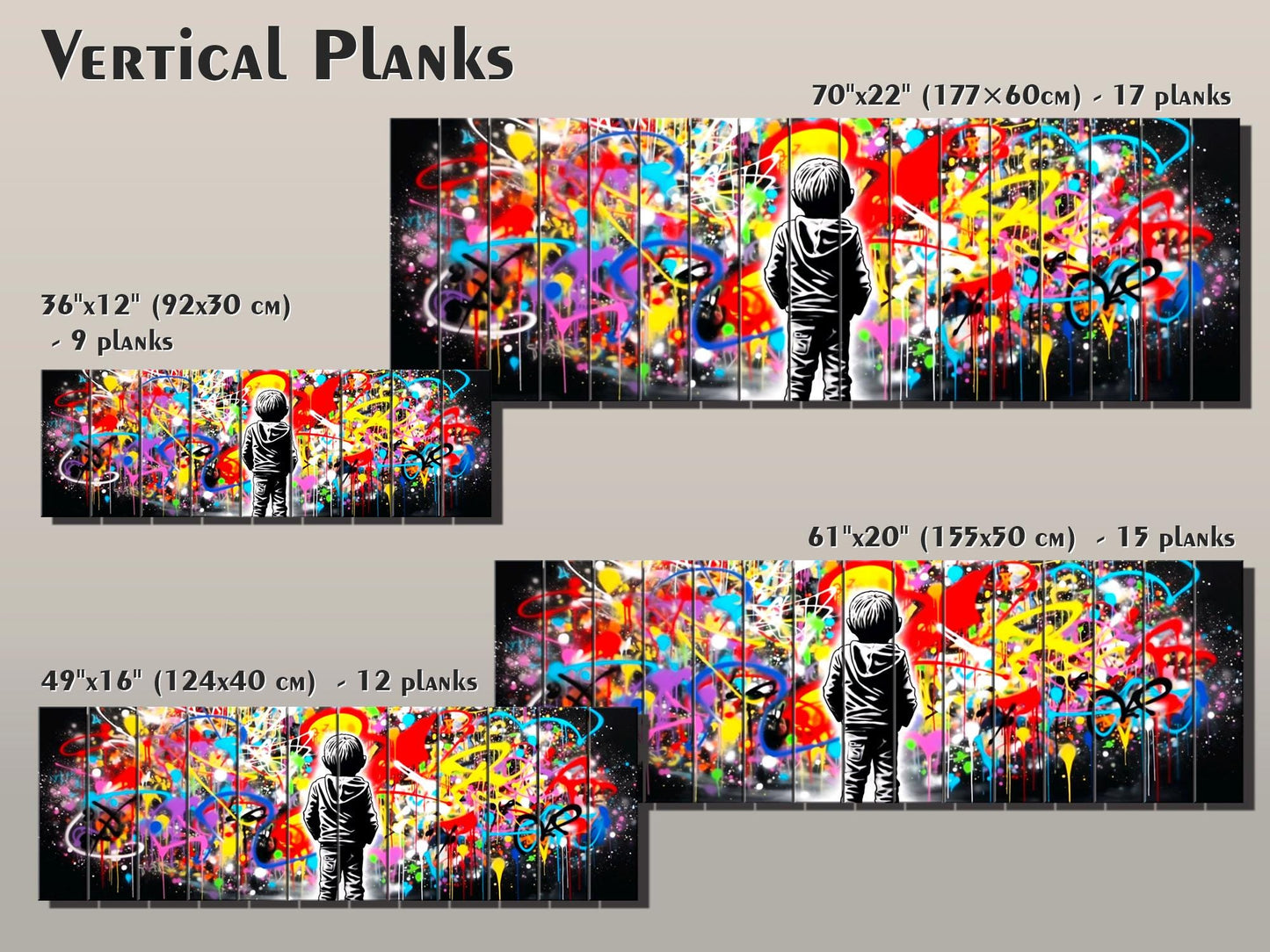 Wood Wall Art - Banksy Style Print on Wood | Urban Street Art Graffiti Decor