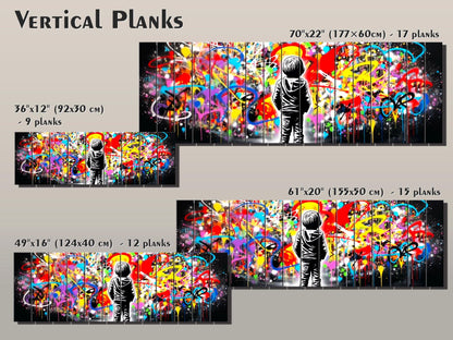Wood Wall Art - Banksy Style Print on Wood | Urban Street Art Graffiti Decor