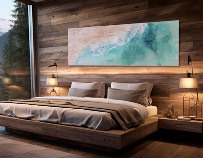 Beach Canvas Print – Soft Tones Rolling Waves Art | Framed & Ready to Hang