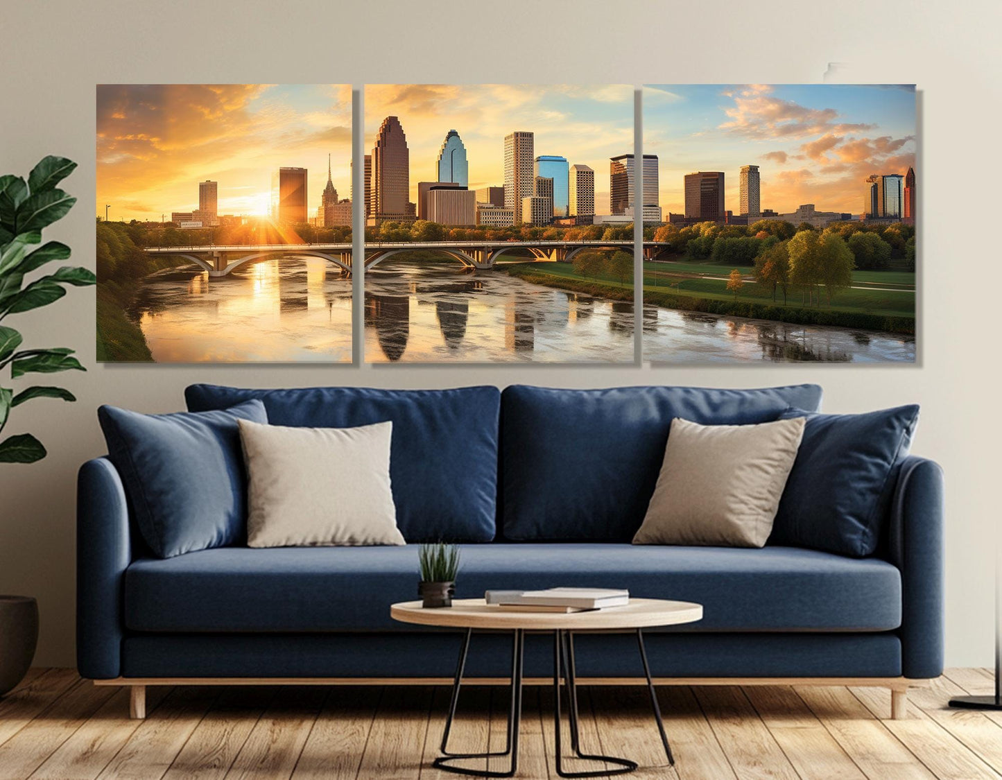 Columbus Canvas Print – Large Abstract City Artwork | Gallery Wrapped Cotton Canvas