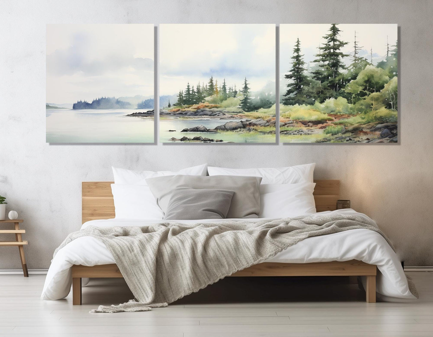 Isle Royale Canvas Print – Misty Forest Painting | Framed & Ready to Hang Wall Art