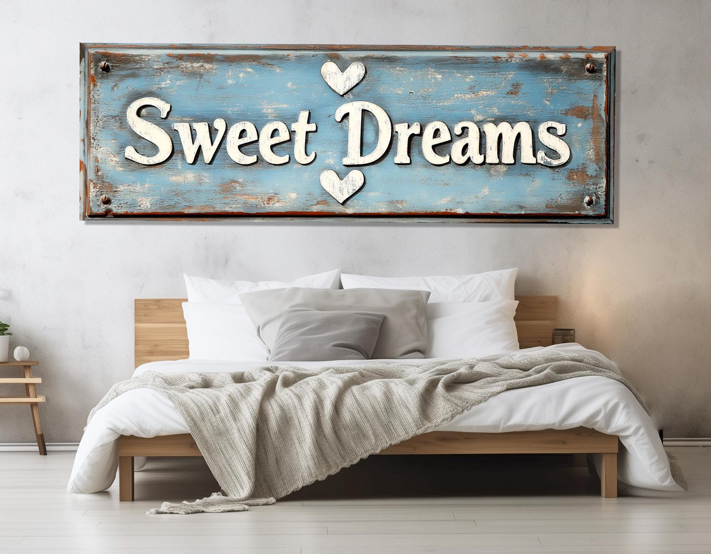 Bedroom Wall Decor, Sweet Dreams Canvas Print, Framed and Ready to Hang
