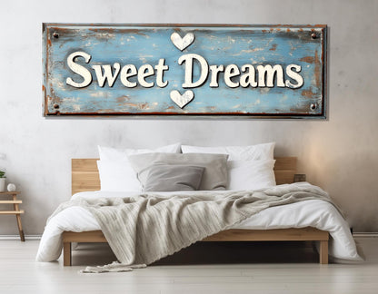 Bedroom Wall Decor, Sweet Dreams Canvas Print, Framed and Ready to Hang