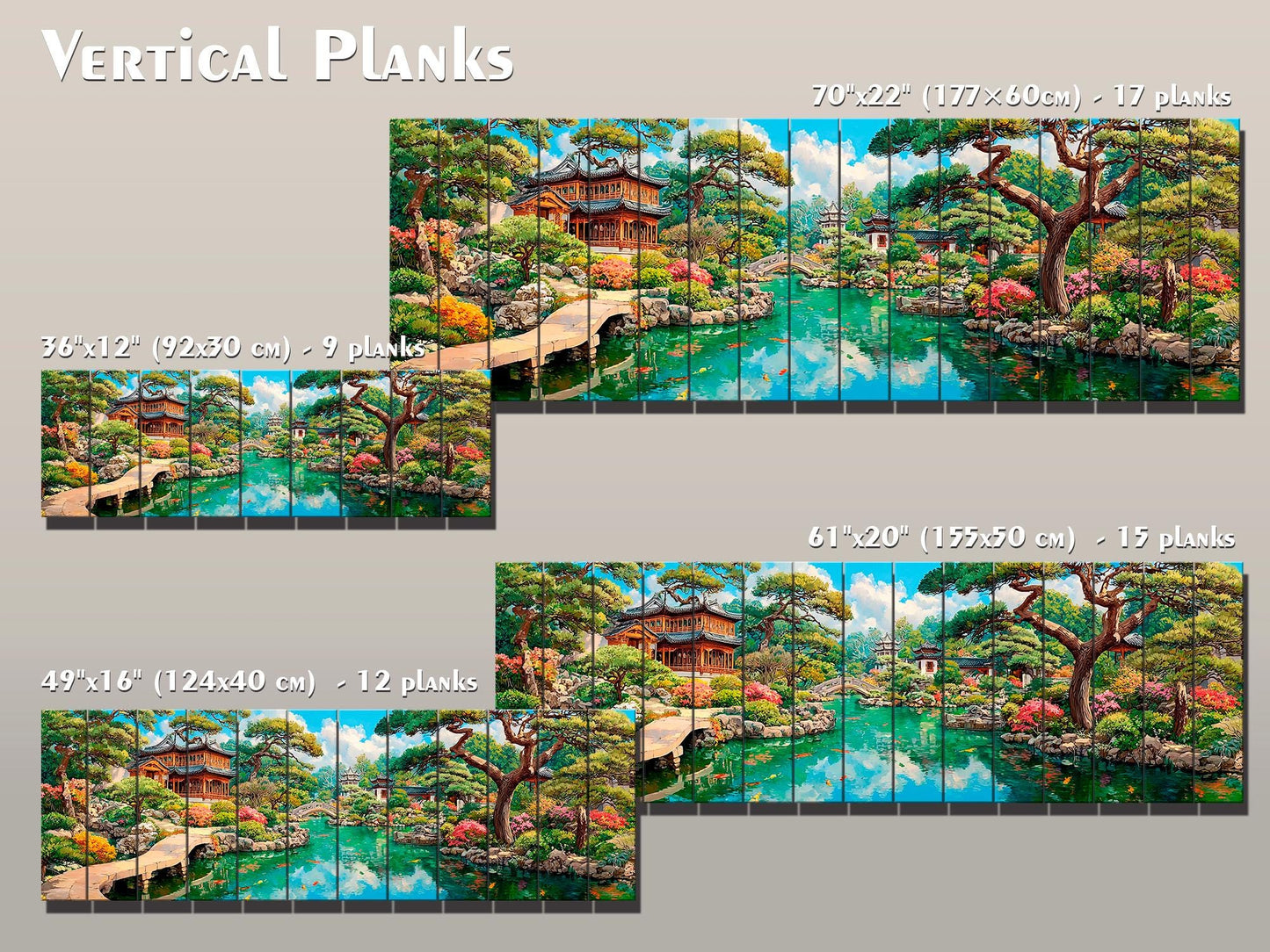 Chinese Garden Wood Wall Art, Yuyuan Pagoda Print on Real Wood