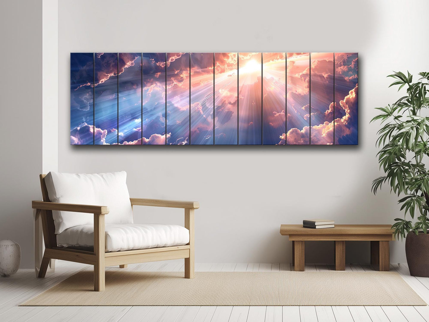 Religious Wood Wall Art | Peaceful Angel Print on Wood | Rustic Farmhouse Decor