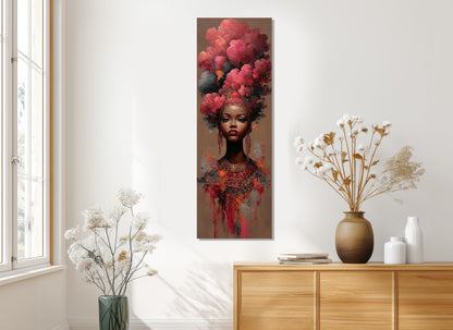 African Woman Portrait Canvas – Framed Canvas Print | Tribal Wall Art, Ready to Hang