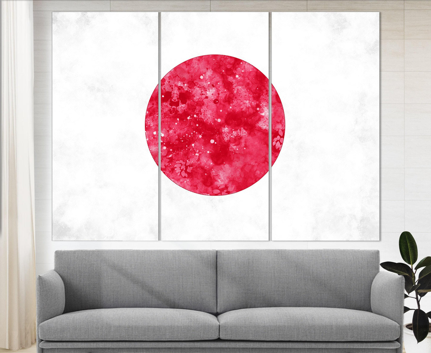 Japan Flag Canvas Print - Framed Ready To Hang Cotton Canvas Wall Art