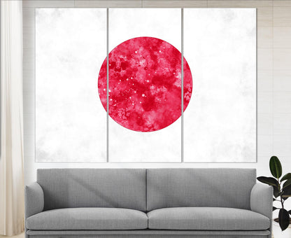 Japan Flag Canvas Print - Framed Ready To Hang Cotton Canvas Wall Art