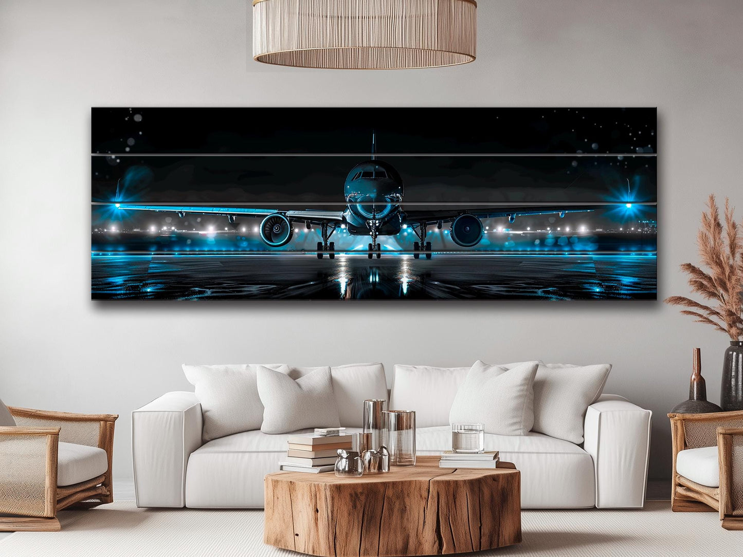 Wood Wall Art - Large Aircraft Wall Art Print on Wood Planks | Pilot Gift Idea