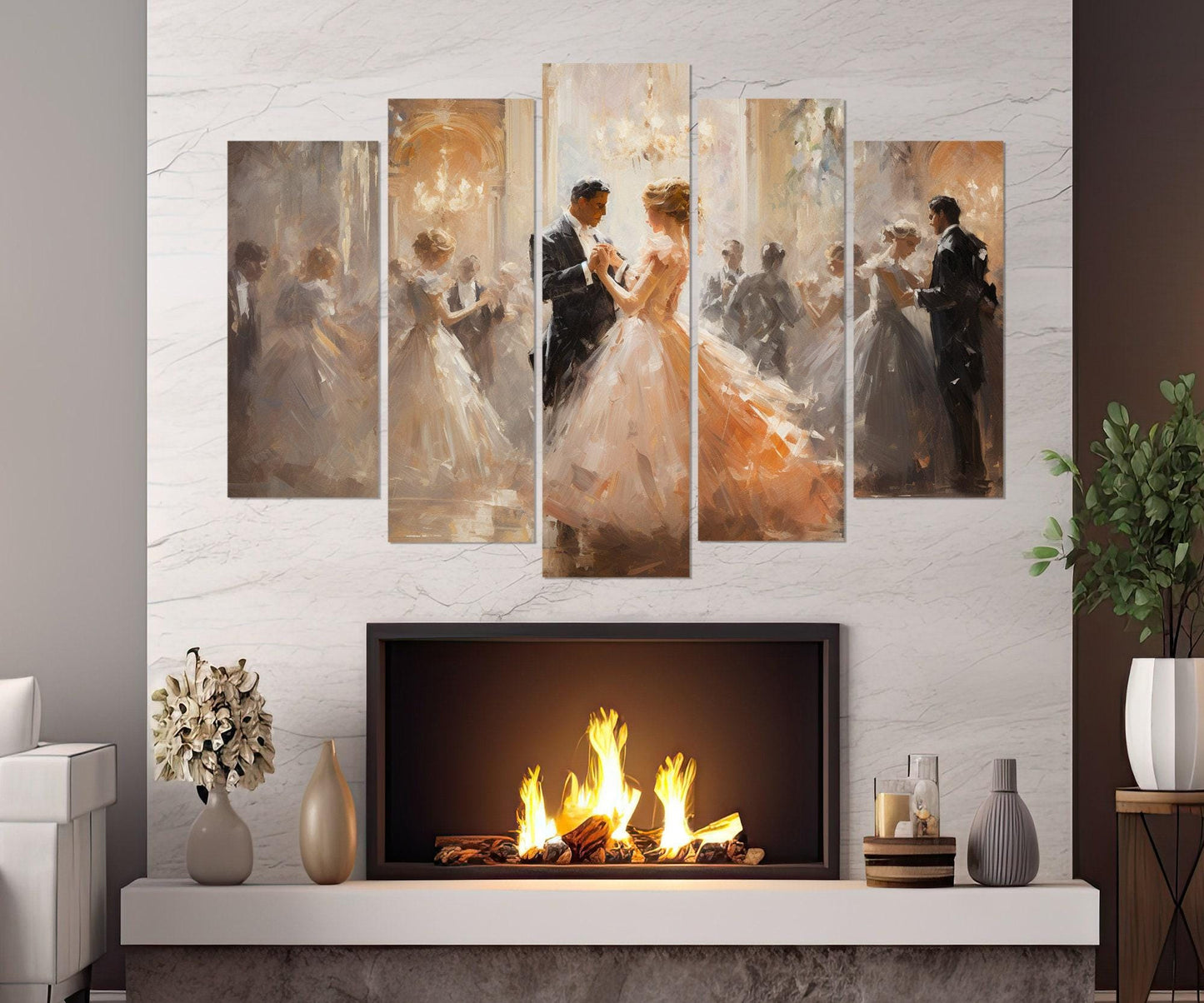 Ballroom Dancing Canvas Print – Vintage Dancing Painting | Framed Canvas Art