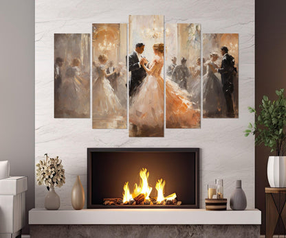 Ballroom Dancing Canvas Print – Vintage Dancing Painting | Framed Canvas Art