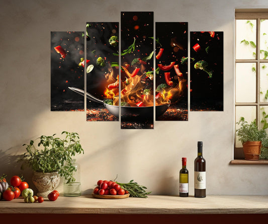 Frying Pan Canvas Print - Kitchen Wall Decor | Framed Canvas Art, Ready to Hang