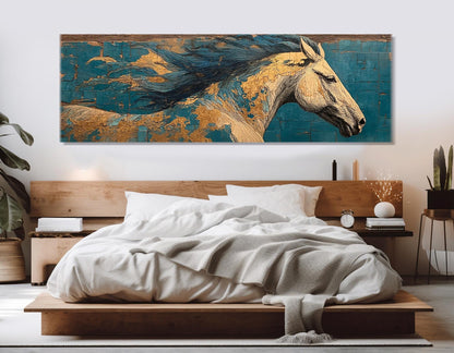 Galloping Horse Canvas Print – Abstract Horse Wall Art | Framed & Ready to Hang