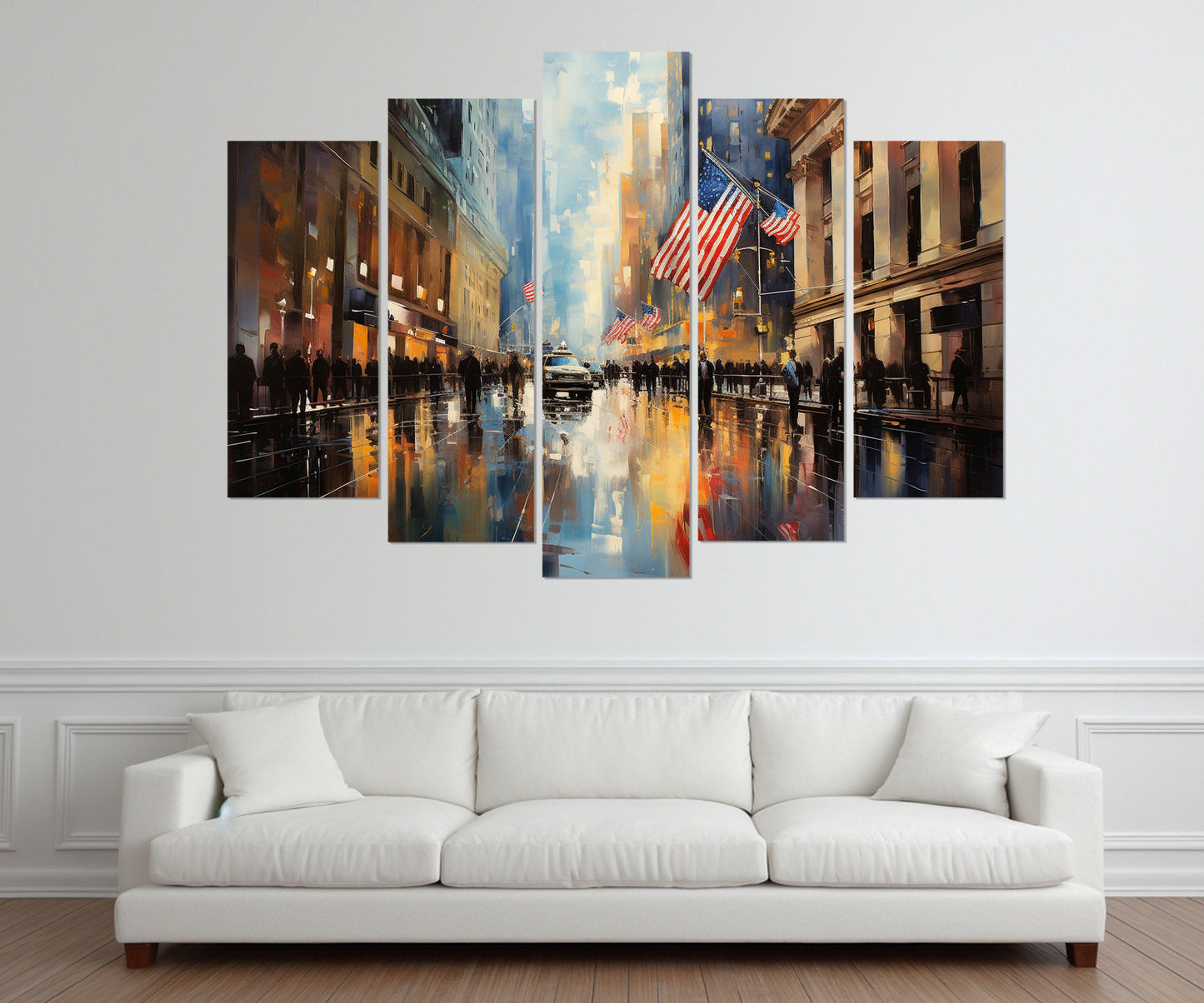 Wall Street Canvas Print - New York Wall Art | Framed Cotton Canvas Ready to Hang