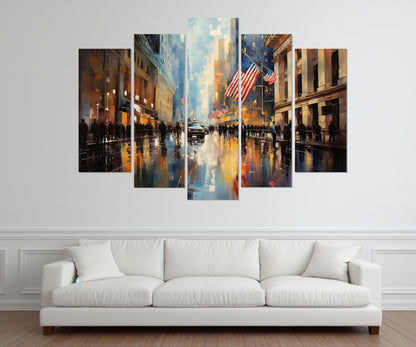 Wall Street Canvas Print - New York Wall Art | Framed Cotton Canvas Ready to Hang