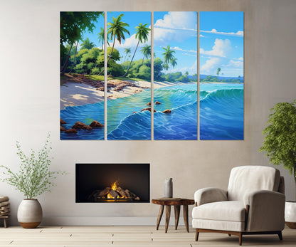 Beach Canvas Print – Tropical Beach Poster | Framed Cotton Canvas Art Ready to Hang